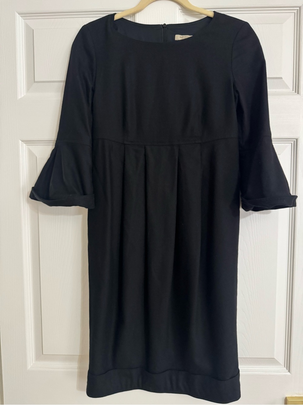 Burberry London Black Wool Cashmere Bell Sleeve Dress IT 38 US 2 EUC theRealReal